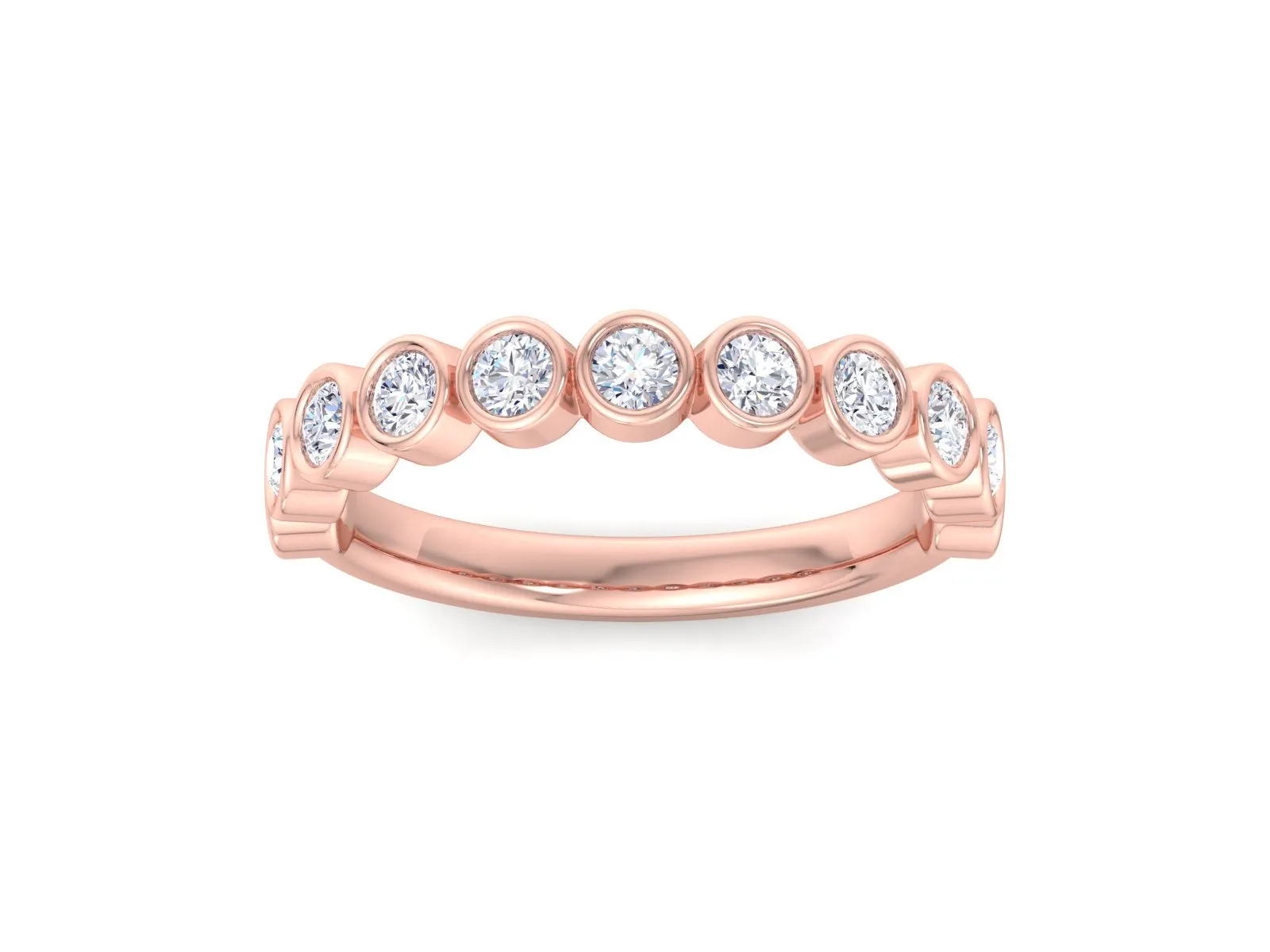 0.76(2.5 mm)CT Lab Grown Diamond Wedding Band Round Cut Ring, Classic Eternity Wedding Band