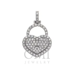 10K GOLD DIAMOND HEART LOCKET PENDANT 1.96 CT