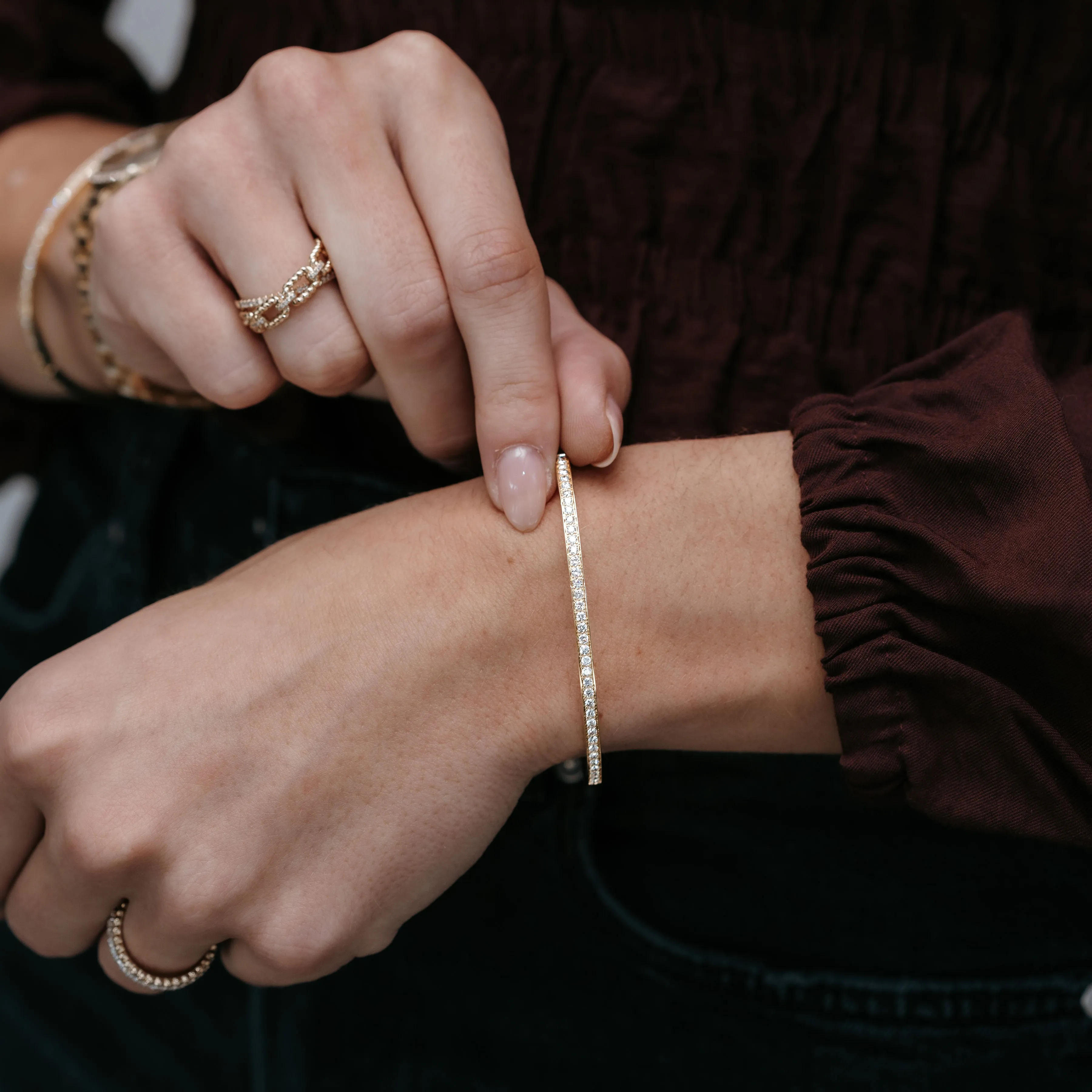 1/2 Way Diamond Bangle Bracelet