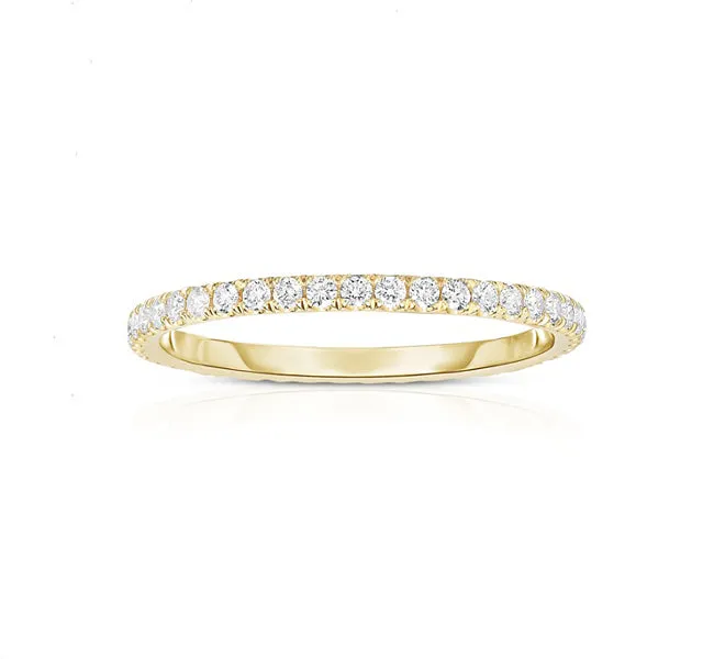 14k Yellow Gold Eternity Band With Split Prong