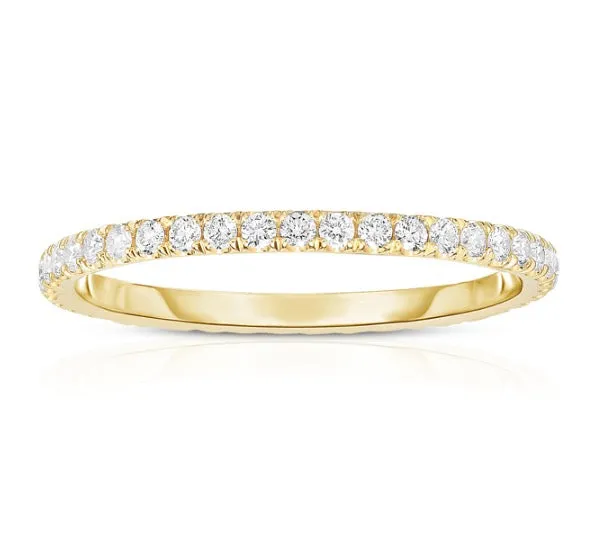 14k Yellow Gold Eternity Band With Split Prong