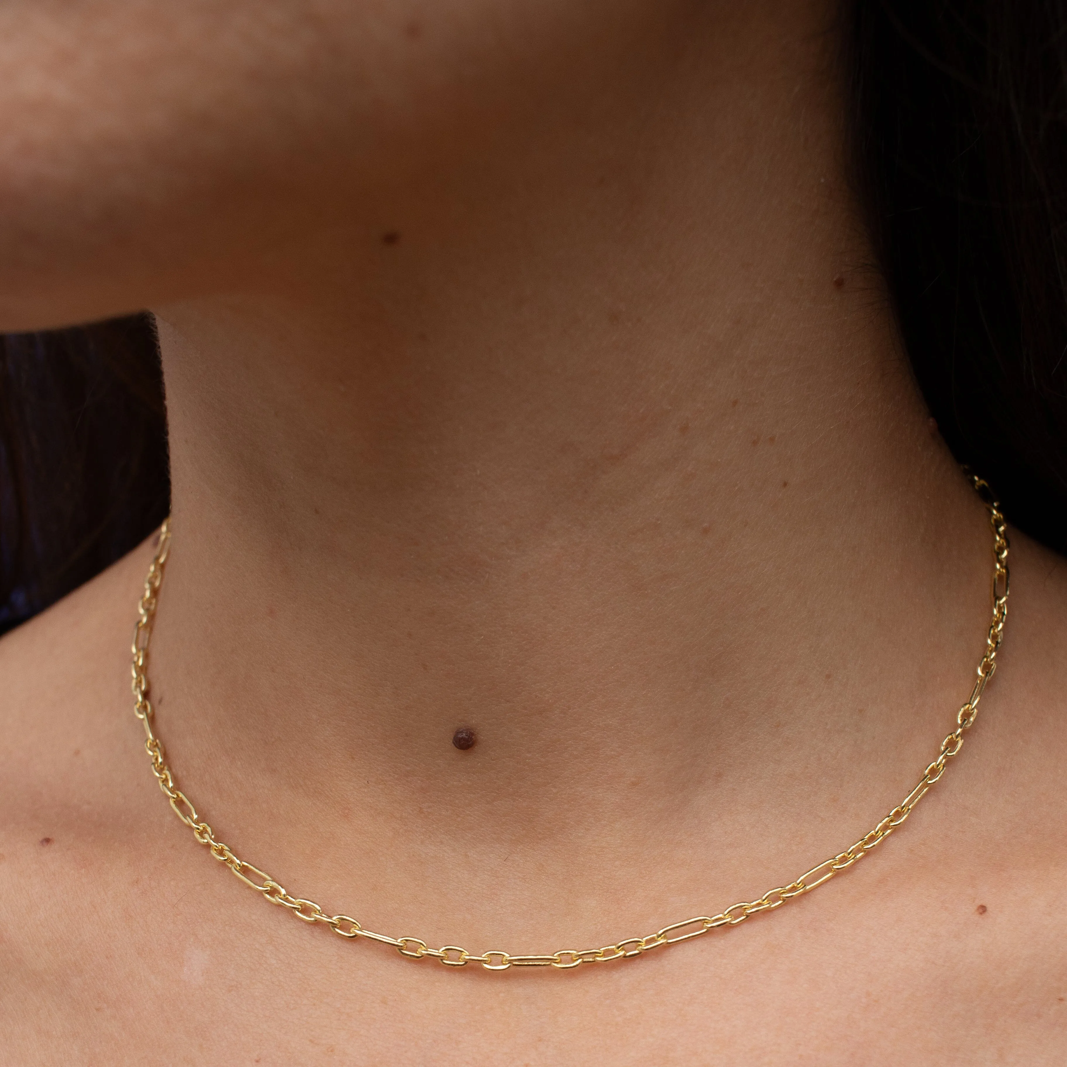 18K Trombone Chain Petite