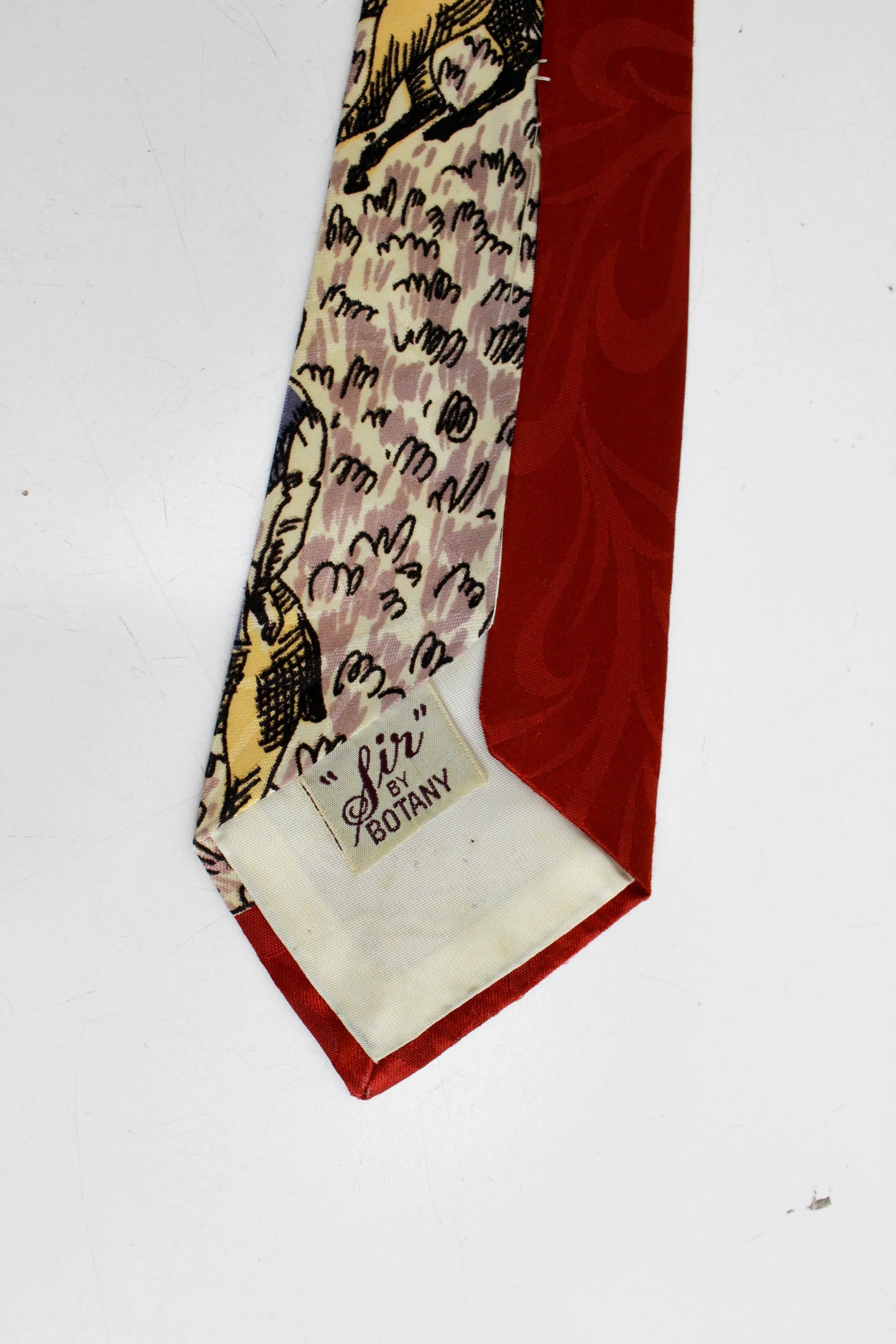 1940s Degas "At the Races" Painting Necktie, Rayon Bold Look Swing Tie