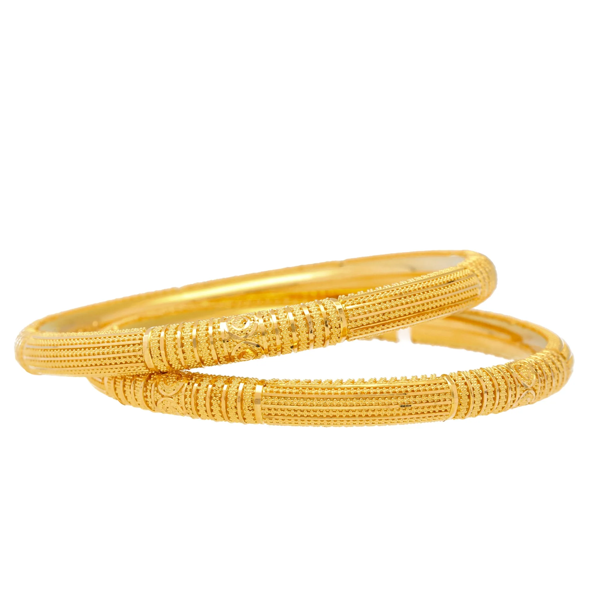 22K Yellow Gold Bangle Set of 6 (113.1gm)