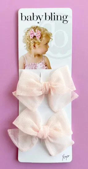 2PK Tulle Baby Bloom Clip| Ballet Pink