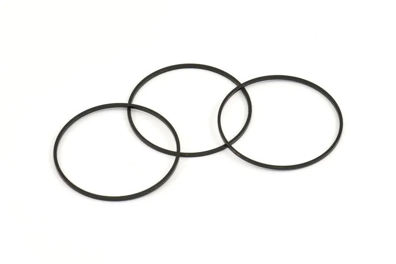 35mm Black Rings - 12 Oxidized Brass Black Circle Connectors (35x1mm) Bs 1087 S139