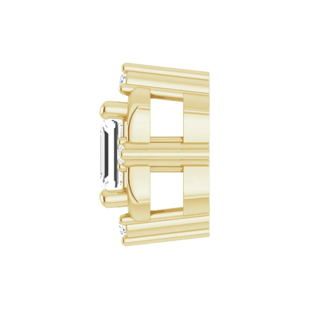 ACCENTED EMERALD CUT DIAMOND SLIDE PENDANT