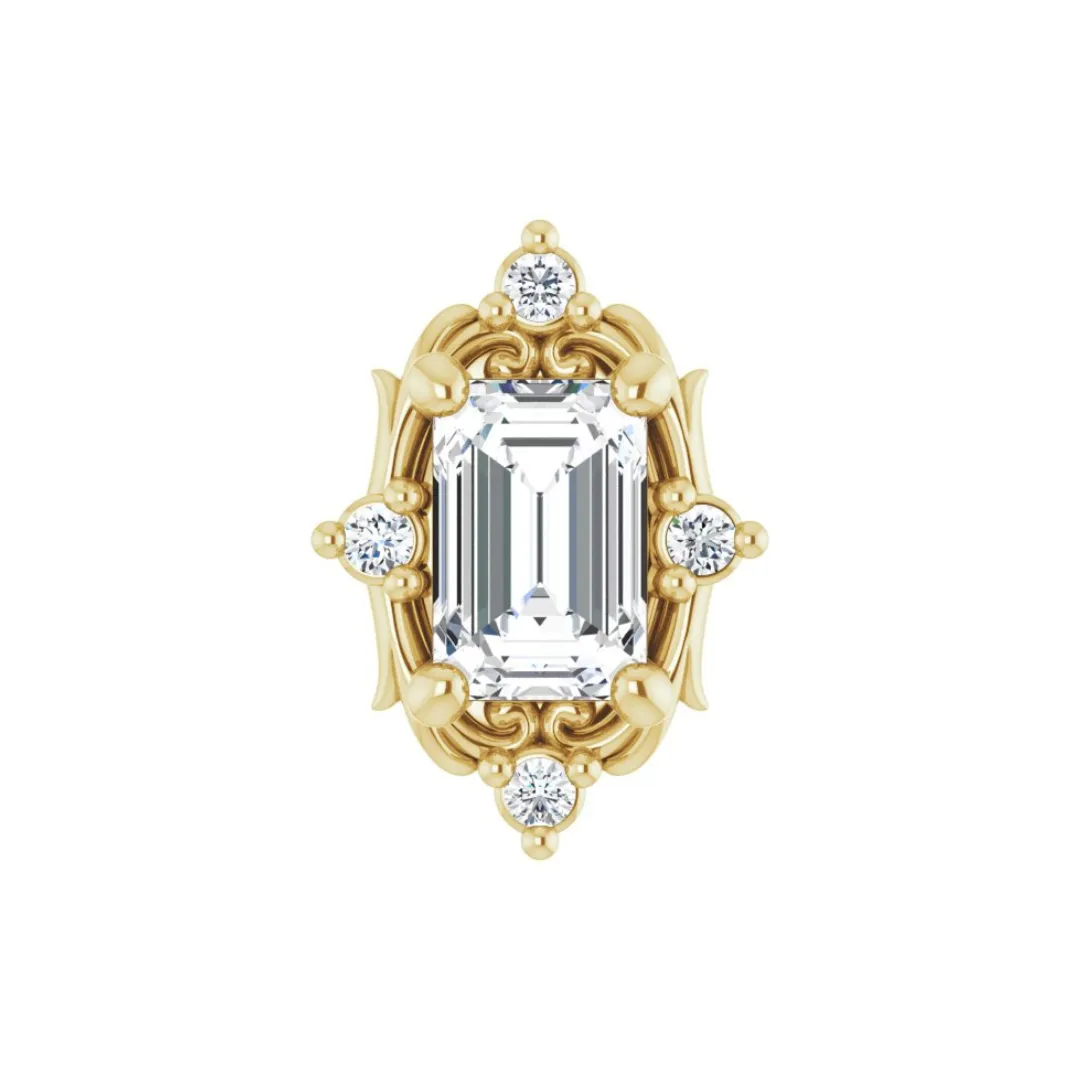 ACCENTED EMERALD CUT DIAMOND SLIDE PENDANT