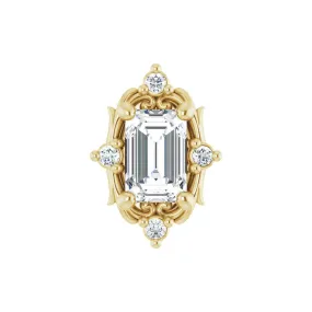 ACCENTED EMERALD CUT DIAMOND SLIDE PENDANT