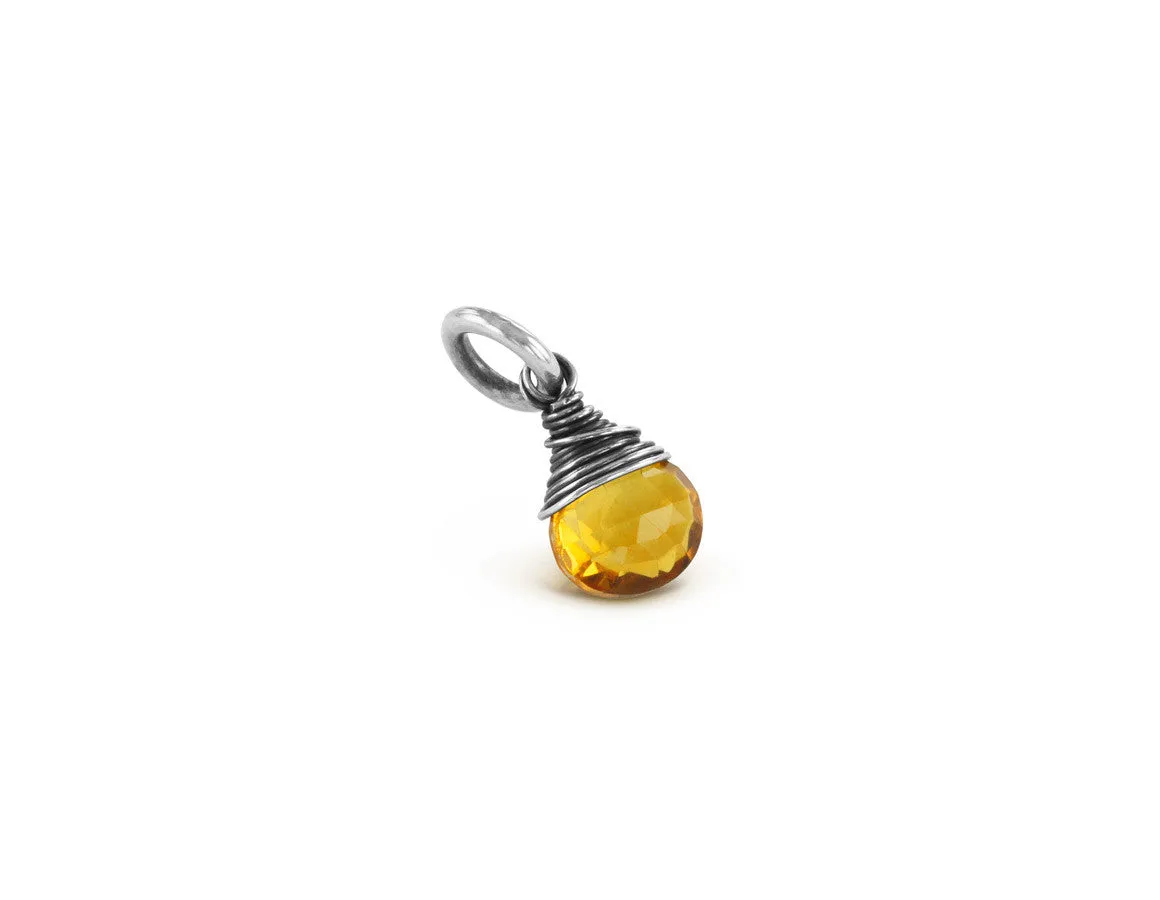 Add-On Citrine Birthstone Pendant - Sterling Silver