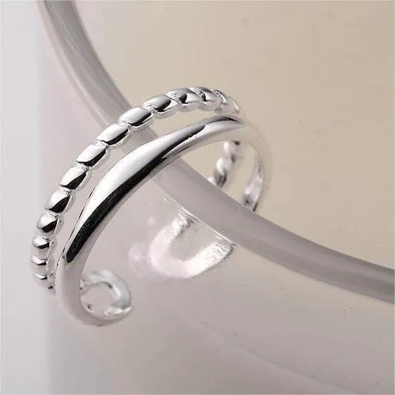 Adjustable Double Vegetable Chain Plain Ring