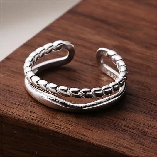 Adjustable Double Vegetable Chain Plain Ring