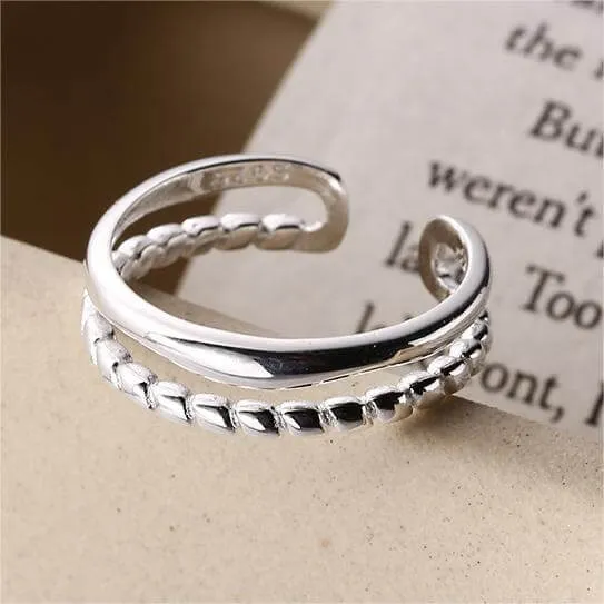 Adjustable Double Vegetable Chain Plain Ring