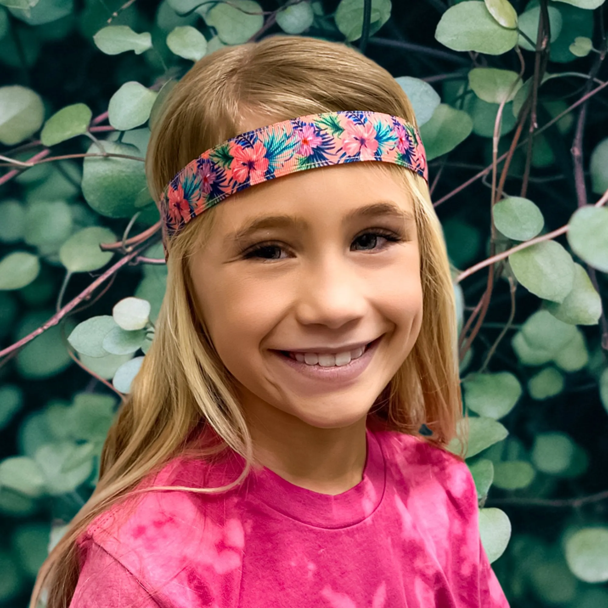 Adjustable No Slip Tropical Headbands - 6 Pack