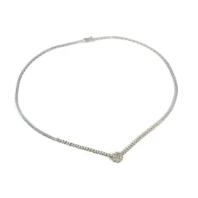 AFJ Diamond Collection - Flower Diamond Necklace, 14k White Gold