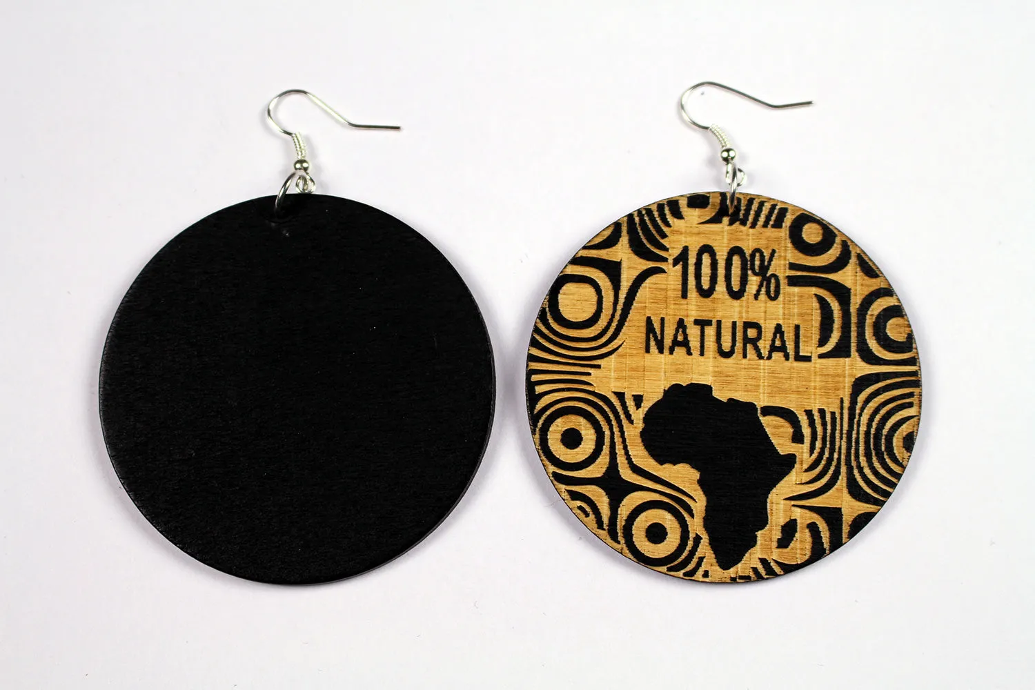 Africa inspired earrings | wood & black 100% natural