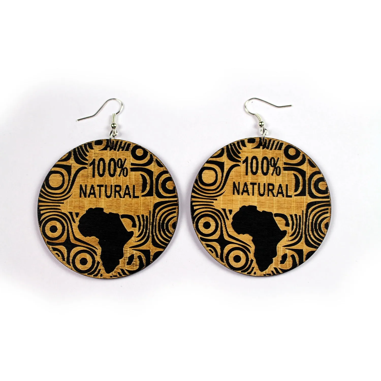 Africa inspired earrings | wood & black 100% natural