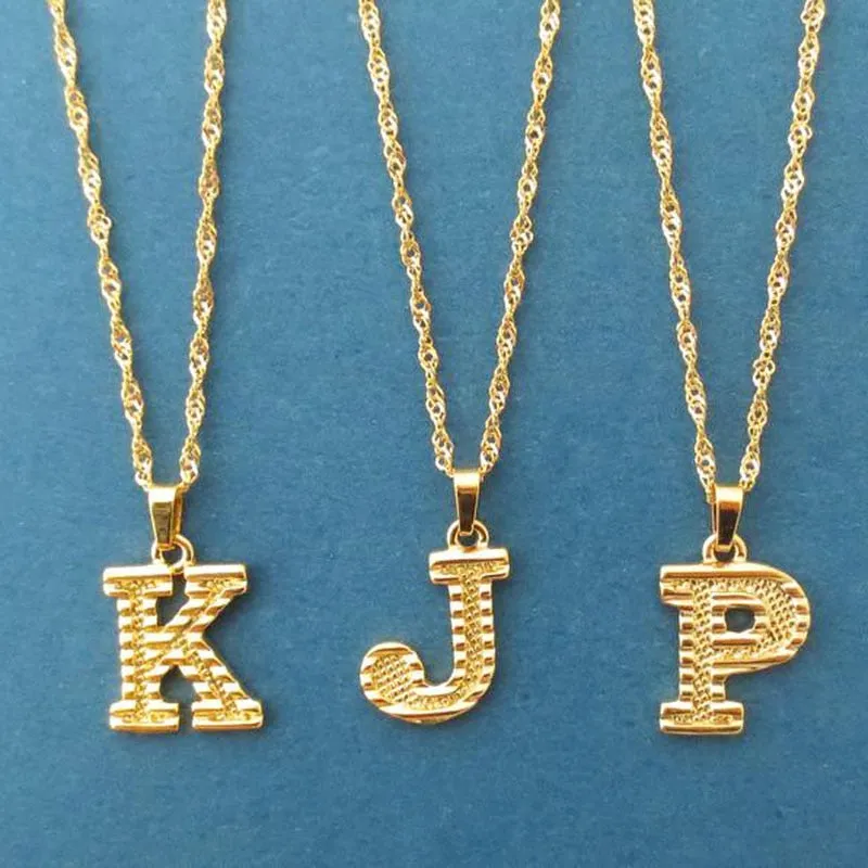 Alphabet Initial Necklace - Gold color stainless steel necklace