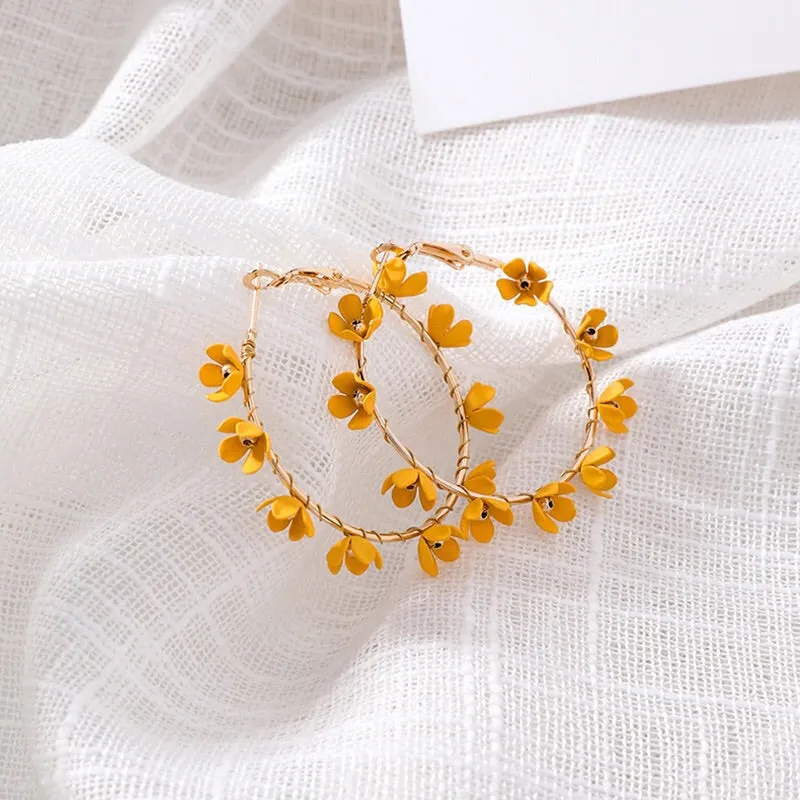 Angelica Flower Hoop Earrings - LAST CHANCE!