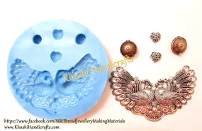 Antique  Peacock Pendant and designer beads Temple Mould Set