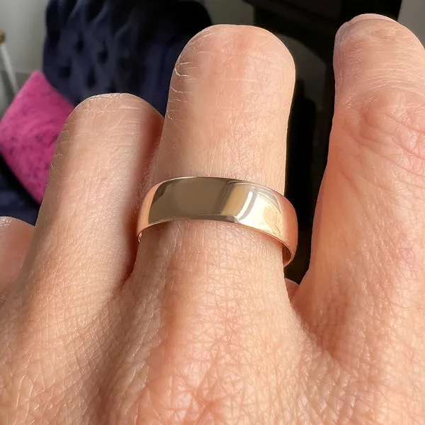 Antique Rose Gold Wedding Band, 1918, Size 11 3/4