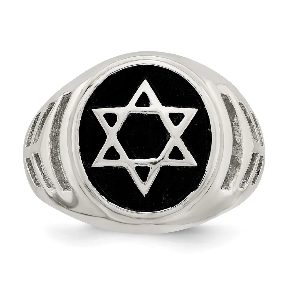 Antiqued Star of David Ring in Sterling Silver