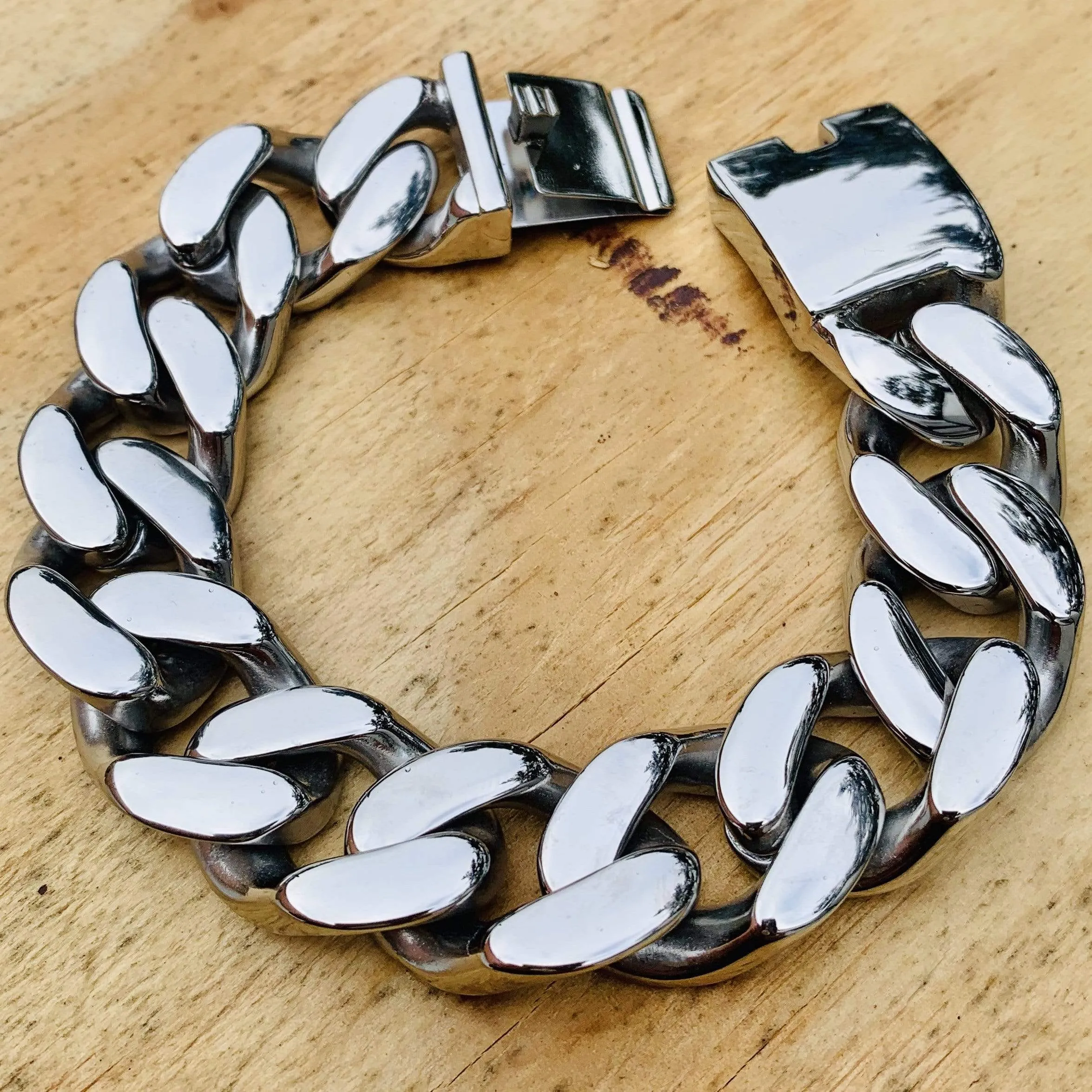 Bagger Bracelet - EASY BIKER - Polished - 3/4” wide - B16