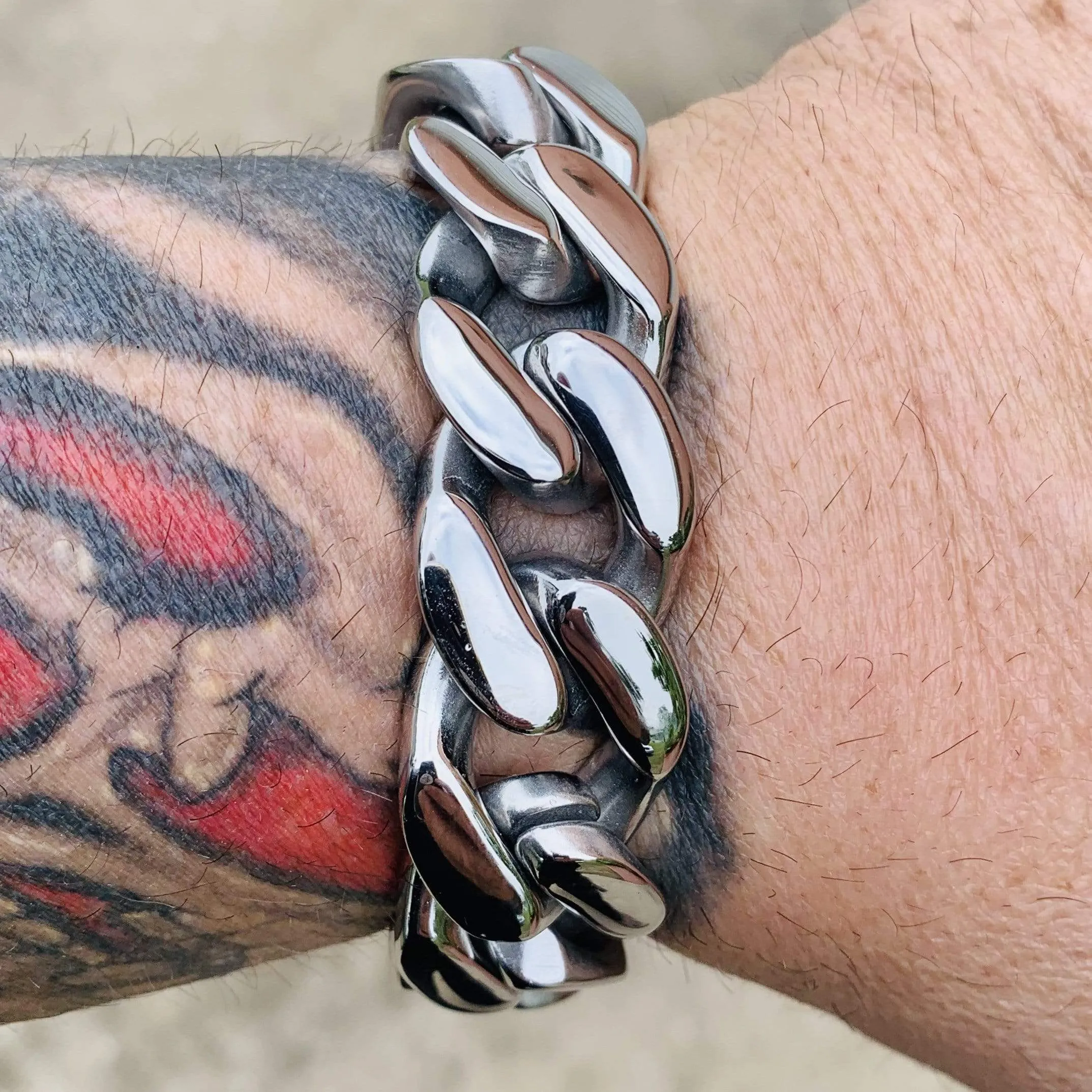 Bagger Bracelet - EASY BIKER - Polished - 3/4” wide - B16