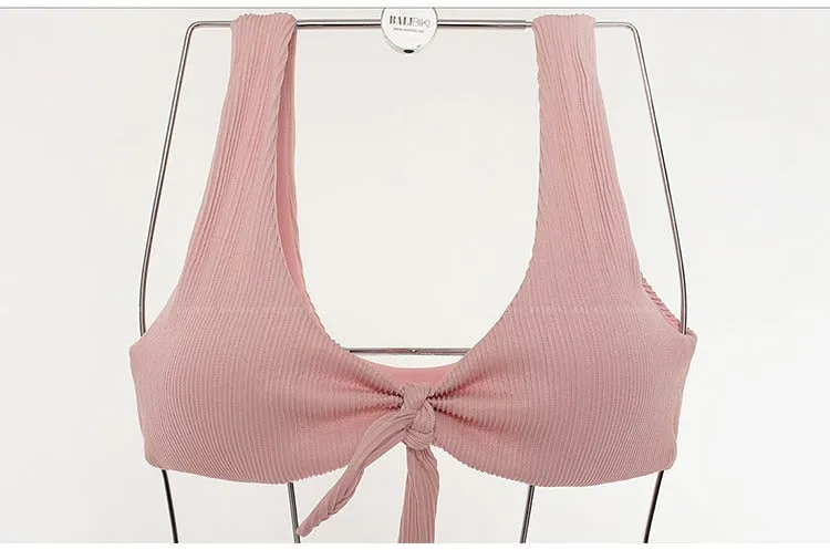 Bali Sunrise Sexy Hollow Out Two Piece Pink Bikini