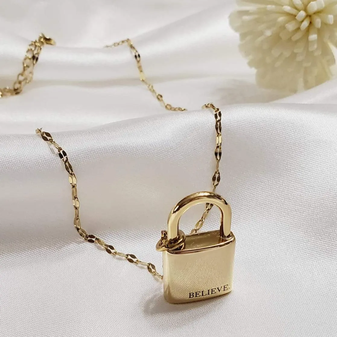 Believe Lock Necklace