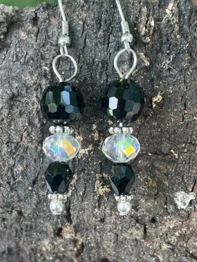 Black and Aurora Borealis Crystal