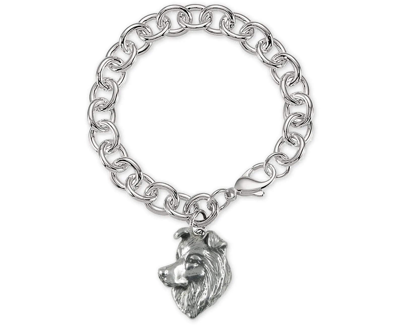 Border Collie Jewelry Sterling Silver Handmade Border Collie Bracelet BDC9-BR