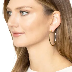 Brass Metal Hoop Earrings (2Inch)