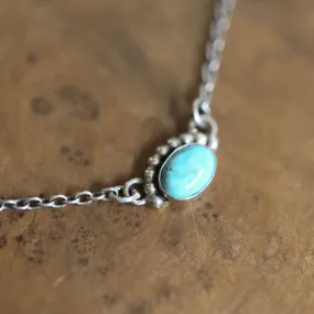 Bright Eyes Pendant - Dainty Turquoise Necklace - Sterling Silver Turquoise Pendant - Includes Chain