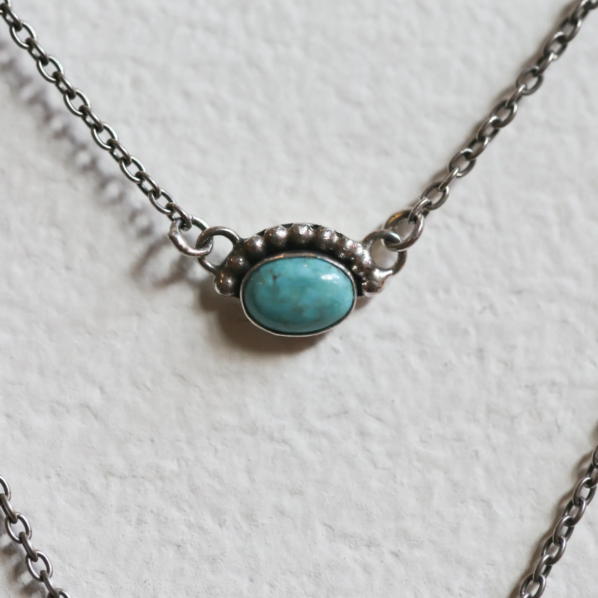 Bright Eyes Pendant - Dainty Turquoise Necklace - Sterling Silver Turquoise Pendant - Includes Chain