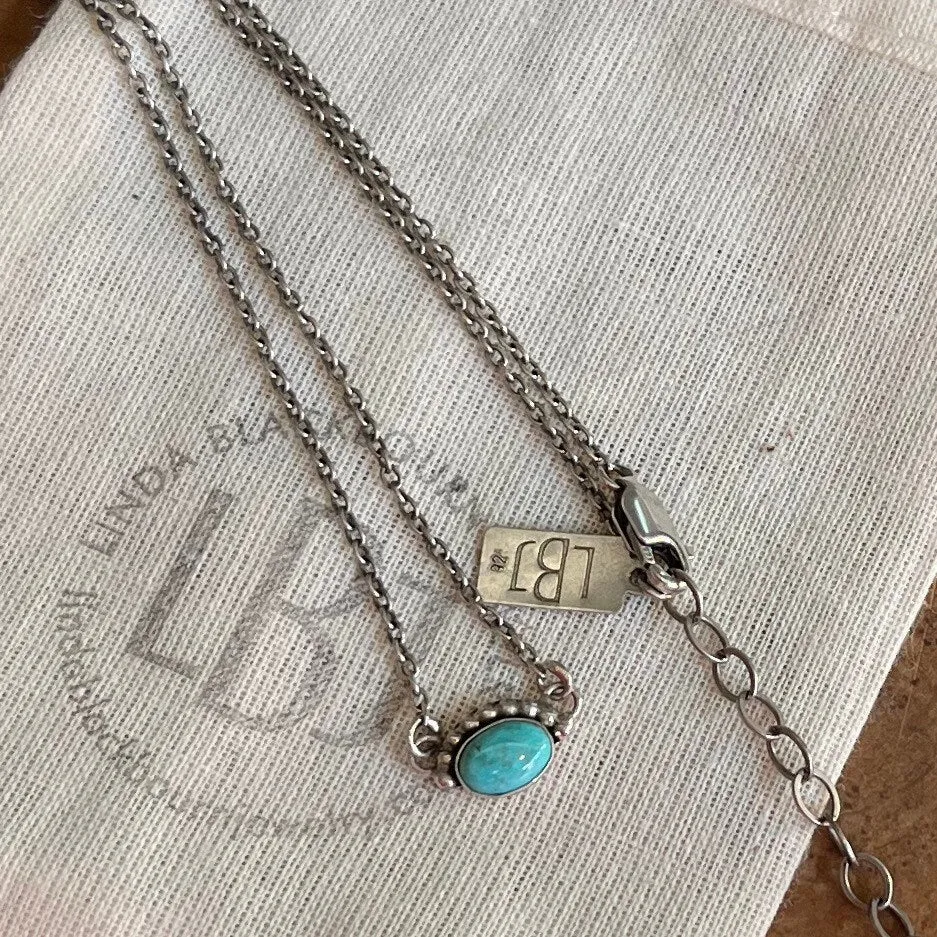 Bright Eyes Pendant - Dainty Turquoise Necklace - Sterling Silver Turquoise Pendant - Includes Chain