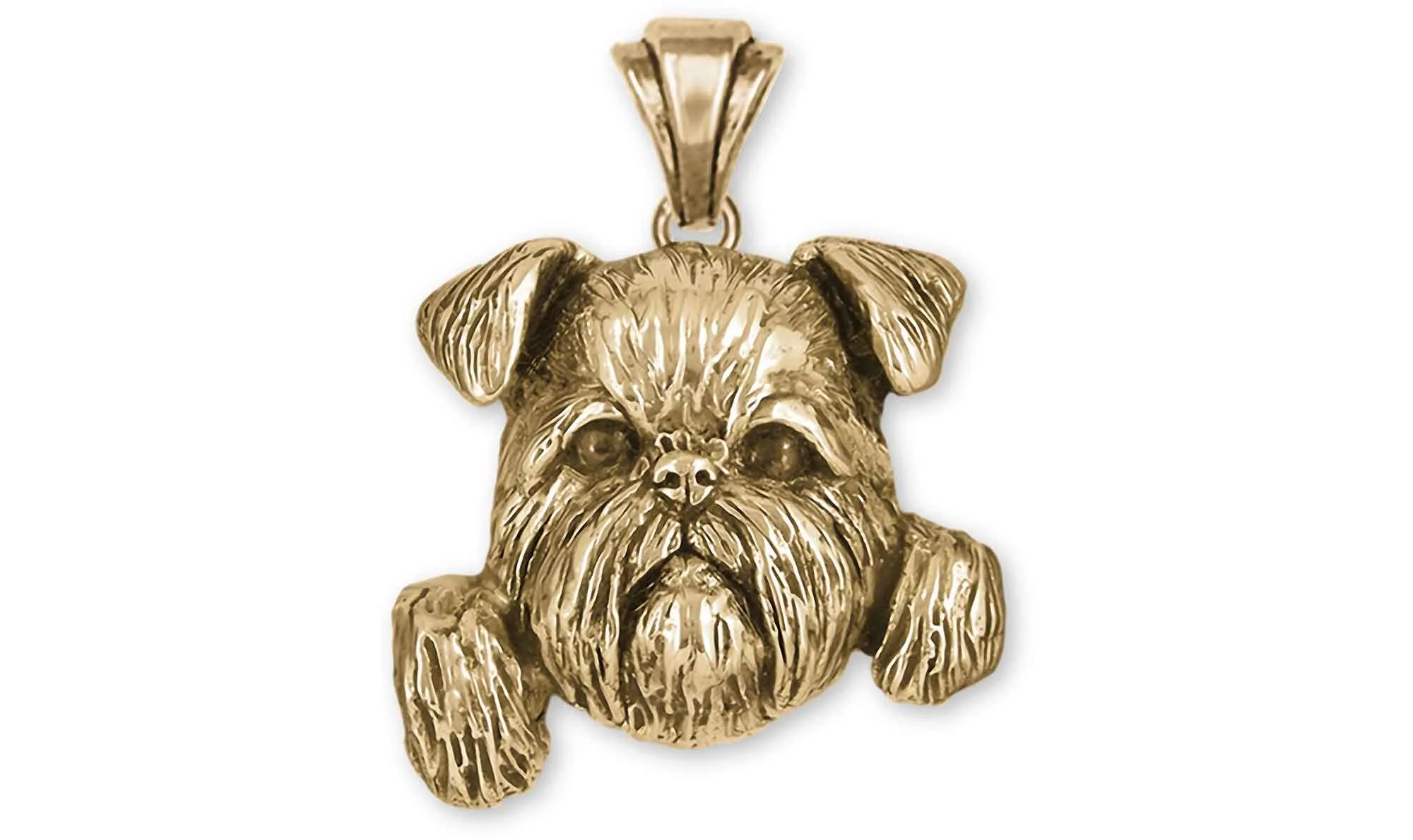 Brussels Griffon Jewelry 14k Gold Vermeil Handmade Brussels Griffon Pendant  BGF1-NWVM