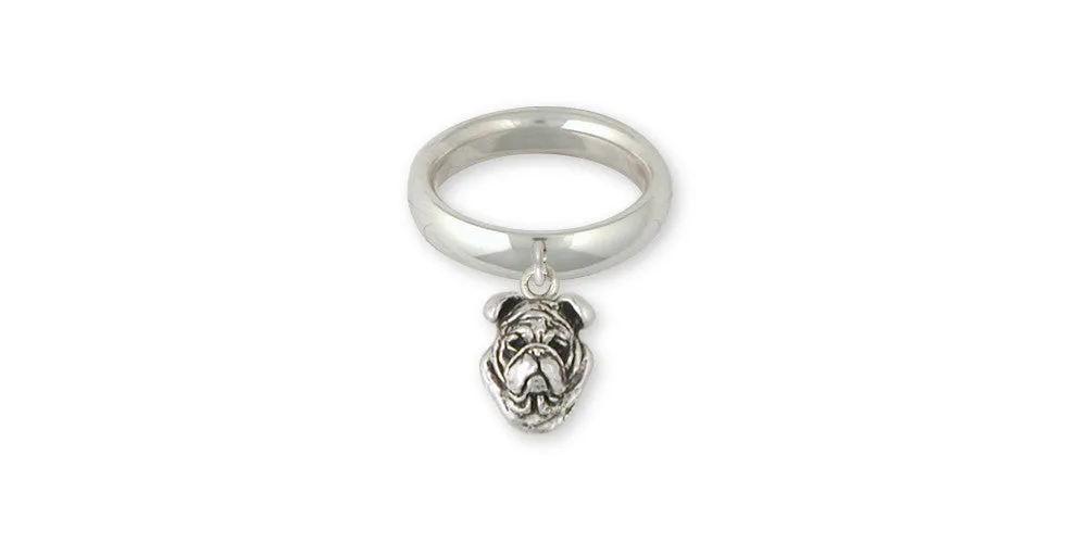 Bulldog Ring Jewelry Sterling Silver Handmade Dog Ring BD20-SR