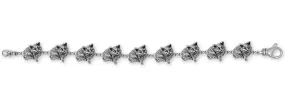 Cat Jewelry Sterling Silver Handmade Cat Bracelet  MN4-BR