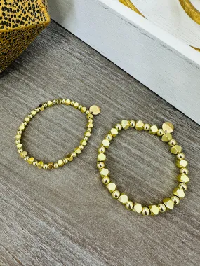 Cherished Gold Beaded Stretch Bracelet- Multiple Sizes!