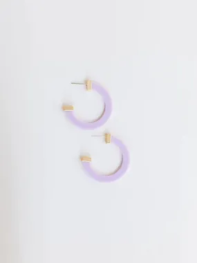 Classic Acrylic Medium Hoops in Lilac