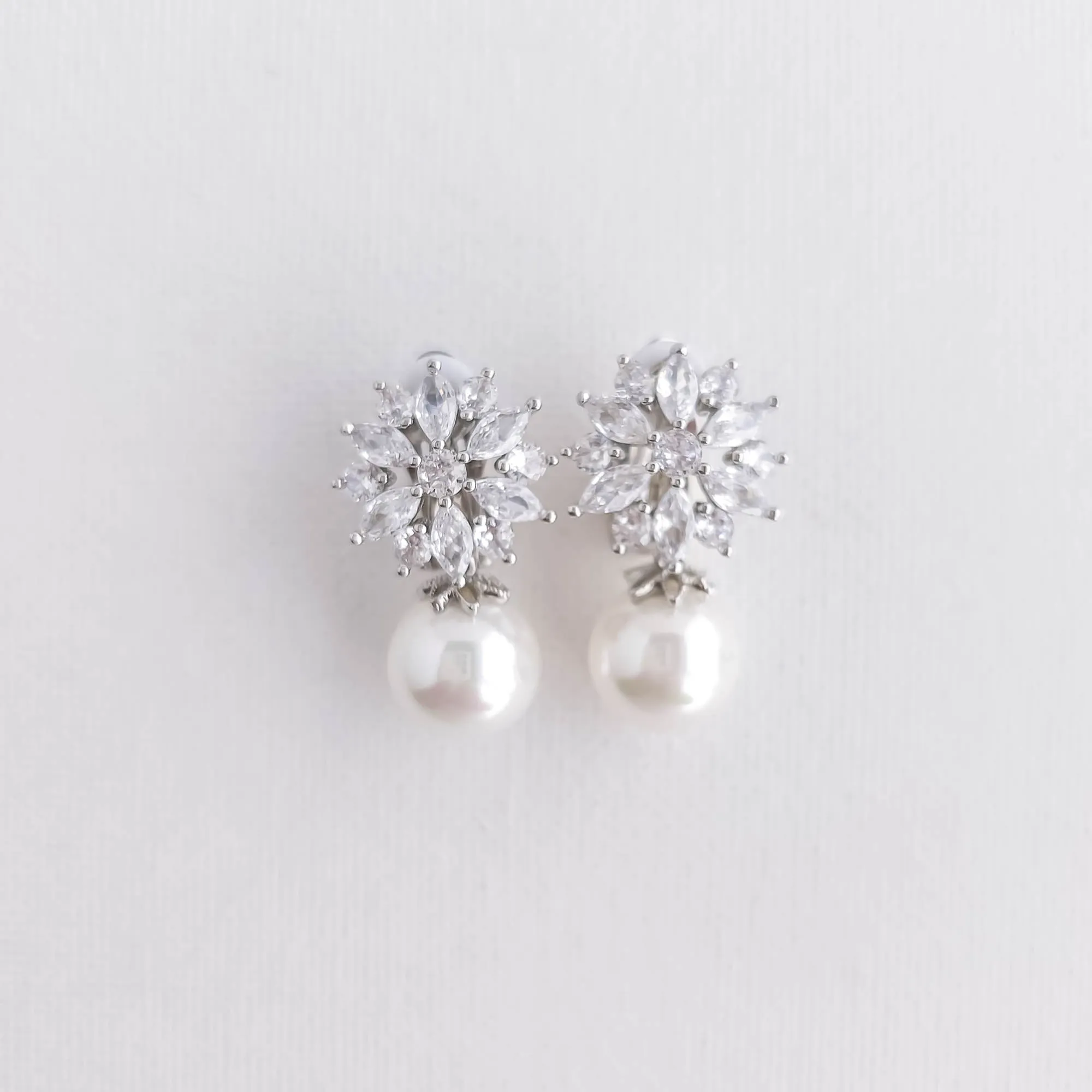 Clip-On Earrings with Pearls-Maya