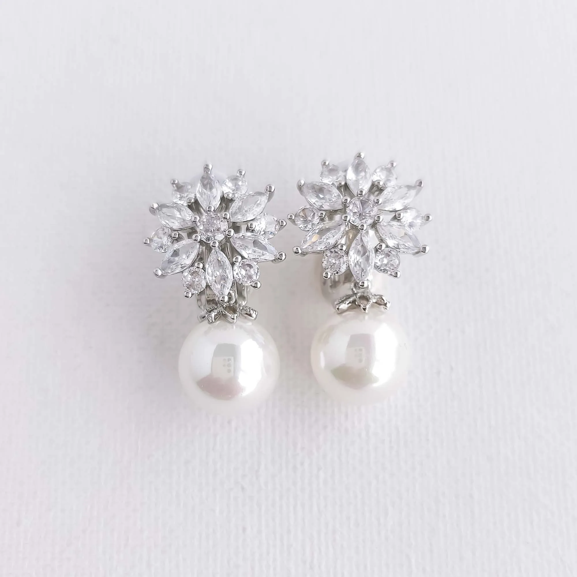 Clip-On Earrings with Pearls-Maya