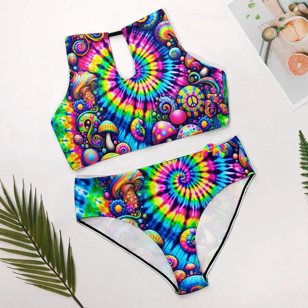 Color Burst Tie Dye Two Piece Bikini