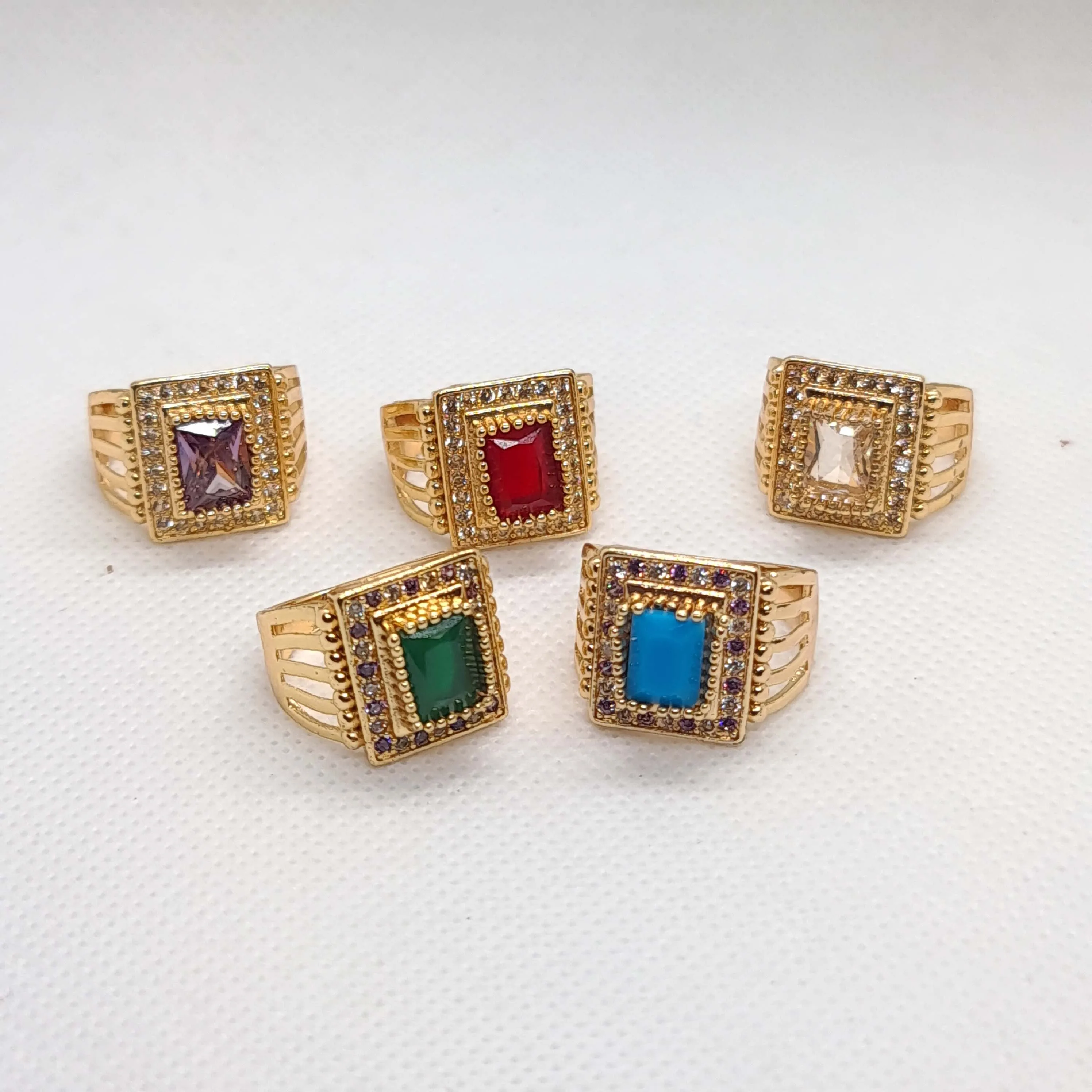 Color Stone Multi Rings