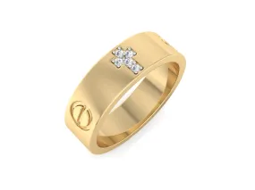 Cross band ring / 14K Solid Gold Love Wedding Band Ring/ Gift For Her