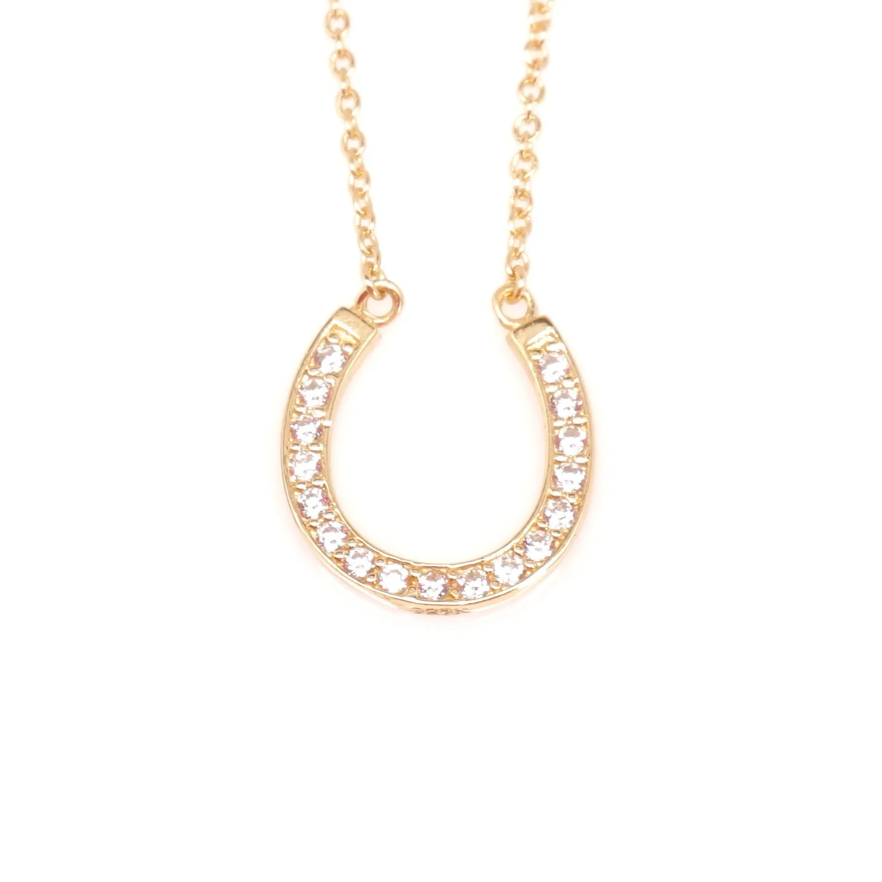 Cubic Zirconia Horseshoe Pendant Necklace