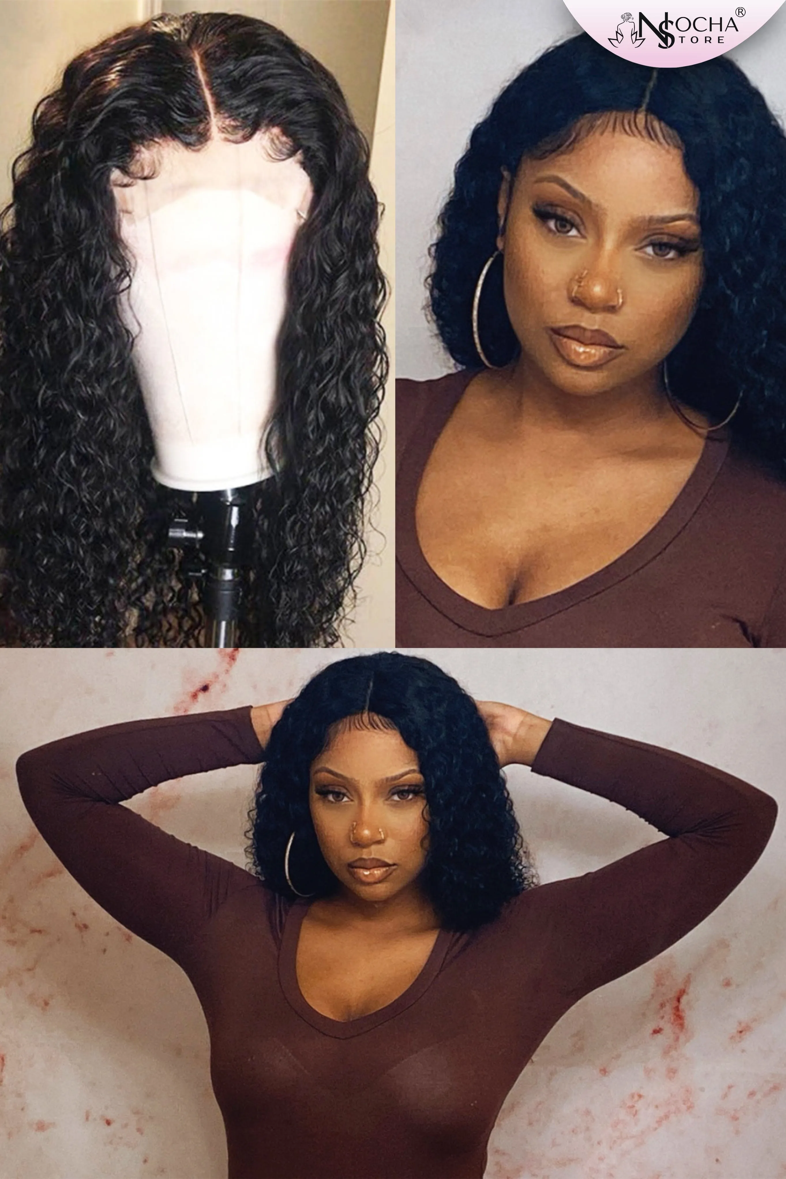 Curly Lace Closure Wig Brazilian Virgin Human Hair