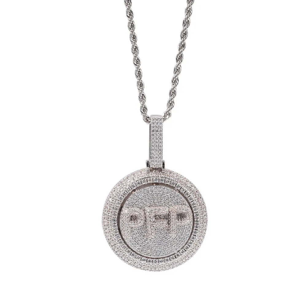 Custom Round Disc Rotating Letter Pendant