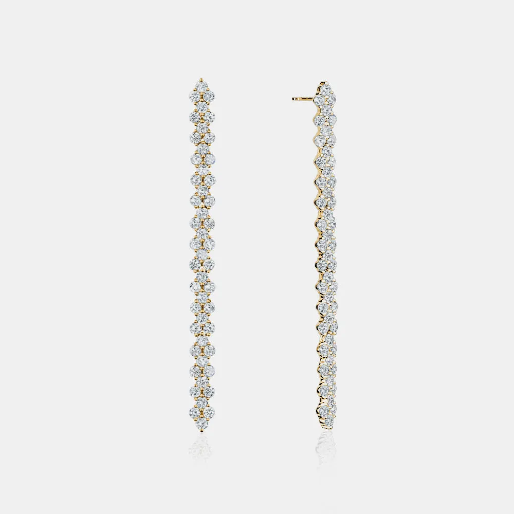 Dangling Diamond Trio Earrings